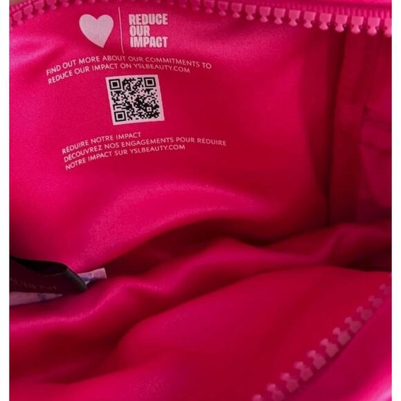 Yves Saint Laurent Hot Pink YSL Parfums Makeup Cosmetic Bag Toiletry Pouch - Picture 4 of 4